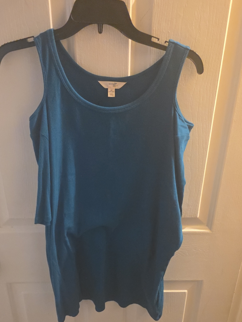 Terra & Sky Teal Scoop Neck Swing Tank Top
